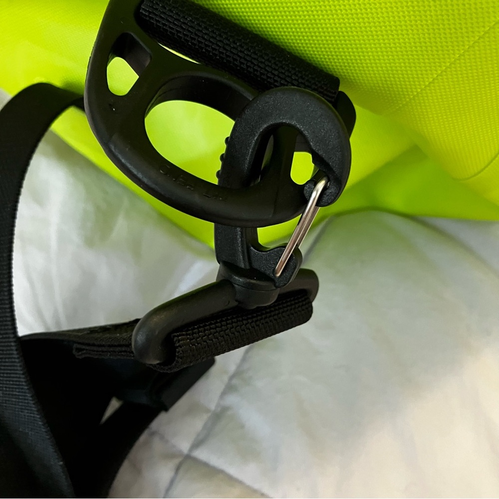 Filson Neon Yellow Waterproof Duffel with Black Straps - Picture 11 of 13